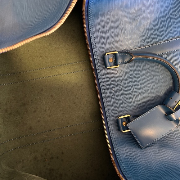 LOUIS VUITTON Keepall 55 Travel Hand Bag Epi Leather Blue M42955 France … - Picture 5 of 6